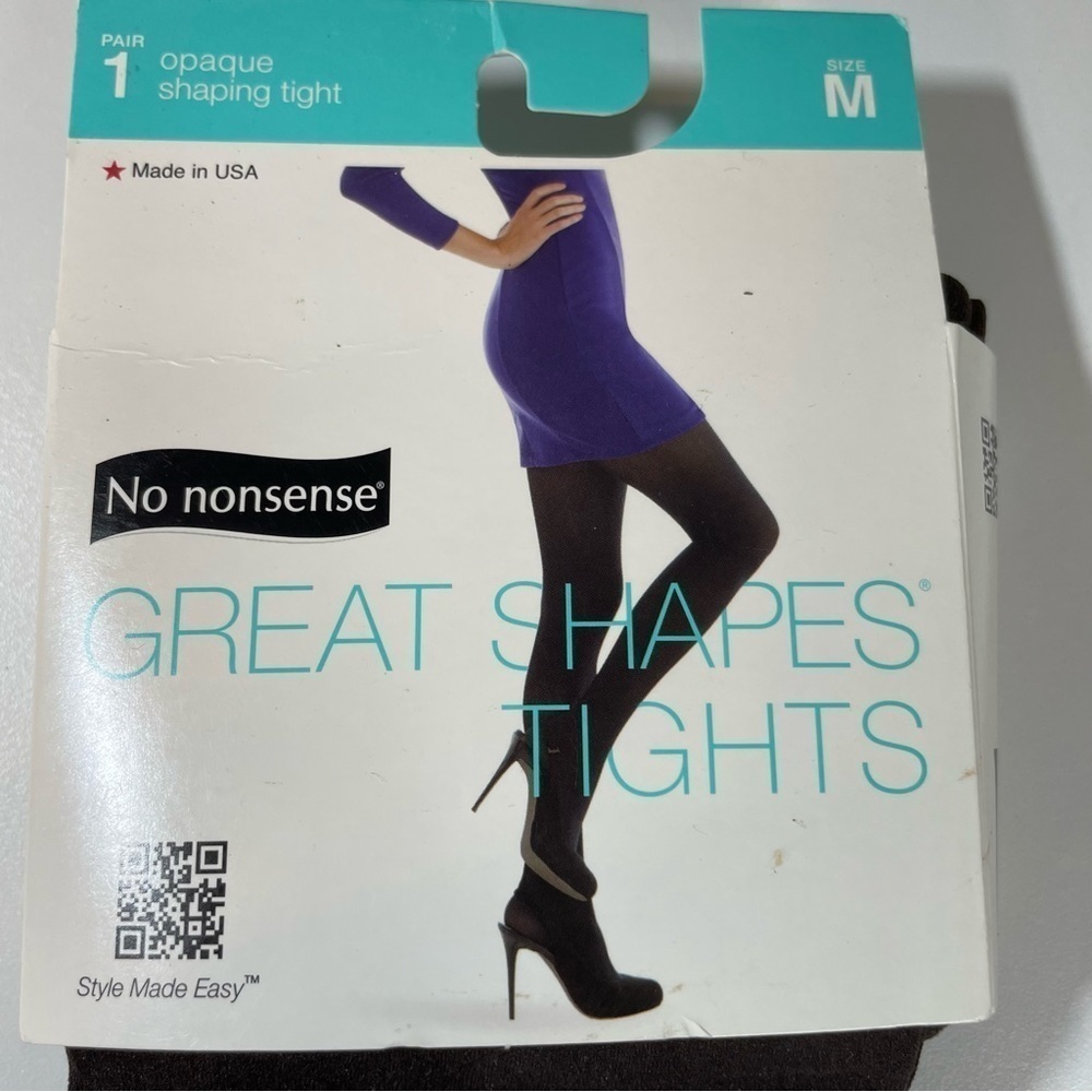 No nonsense Great Shapes Opaque Shaping Tights Espresso Brown sz M Made USA
